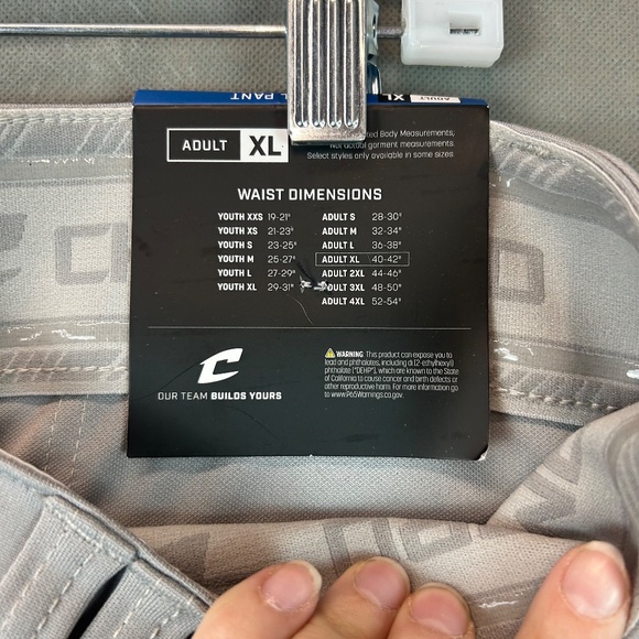 Champro Men's Standard Triple Crown 2.0 Open Bottom Baseball Pants, XL Gray. NWT - Picture 8 of 10